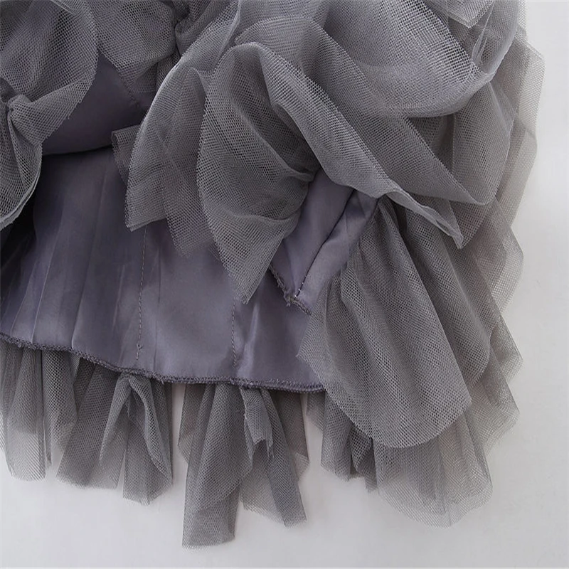 CANIS новинка 2019 детское кружевное фатиновое платье с бантом и юбкой-пачкой летнее