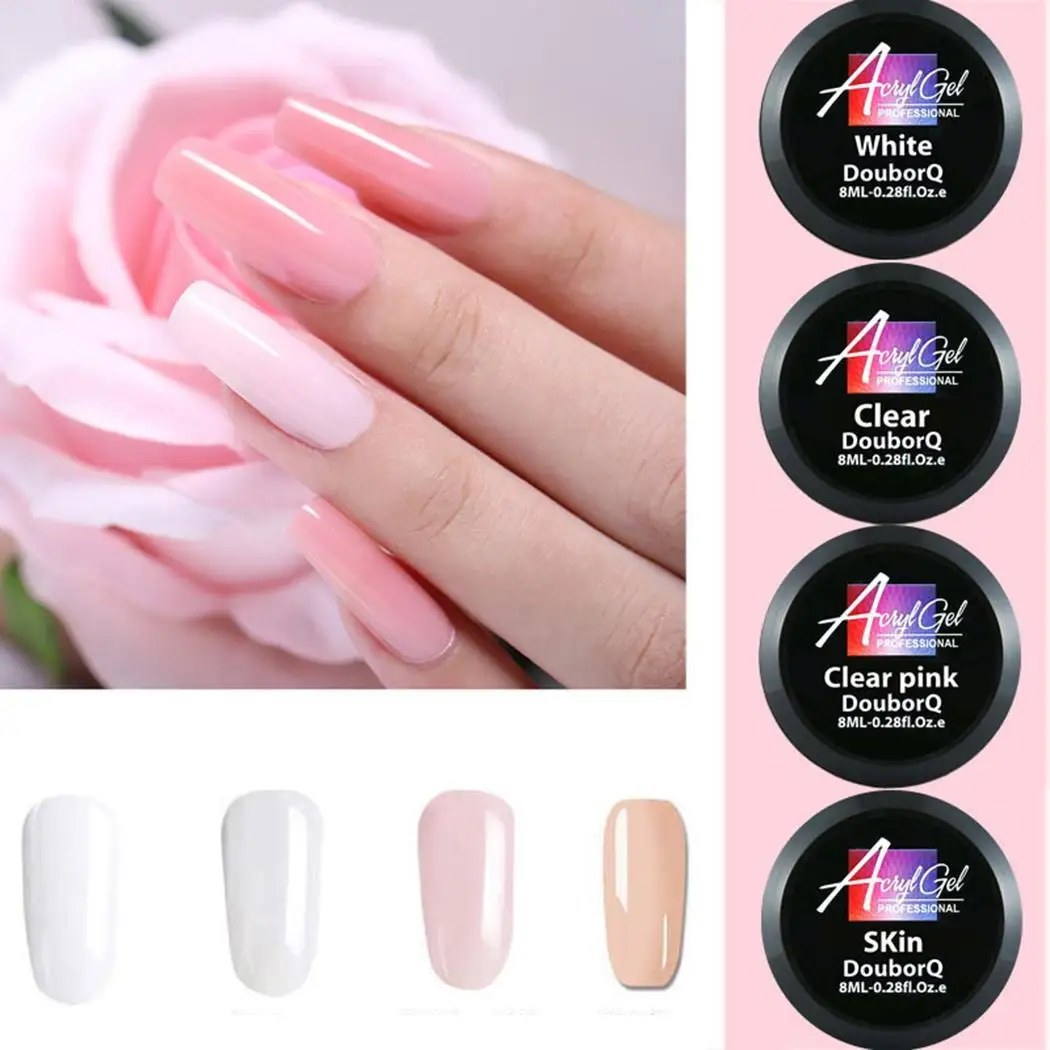 Builder Gel Poly for Nail Finger Extension Crystal 8ml Polish White Transparent Pink Nude | Красота и здоровье