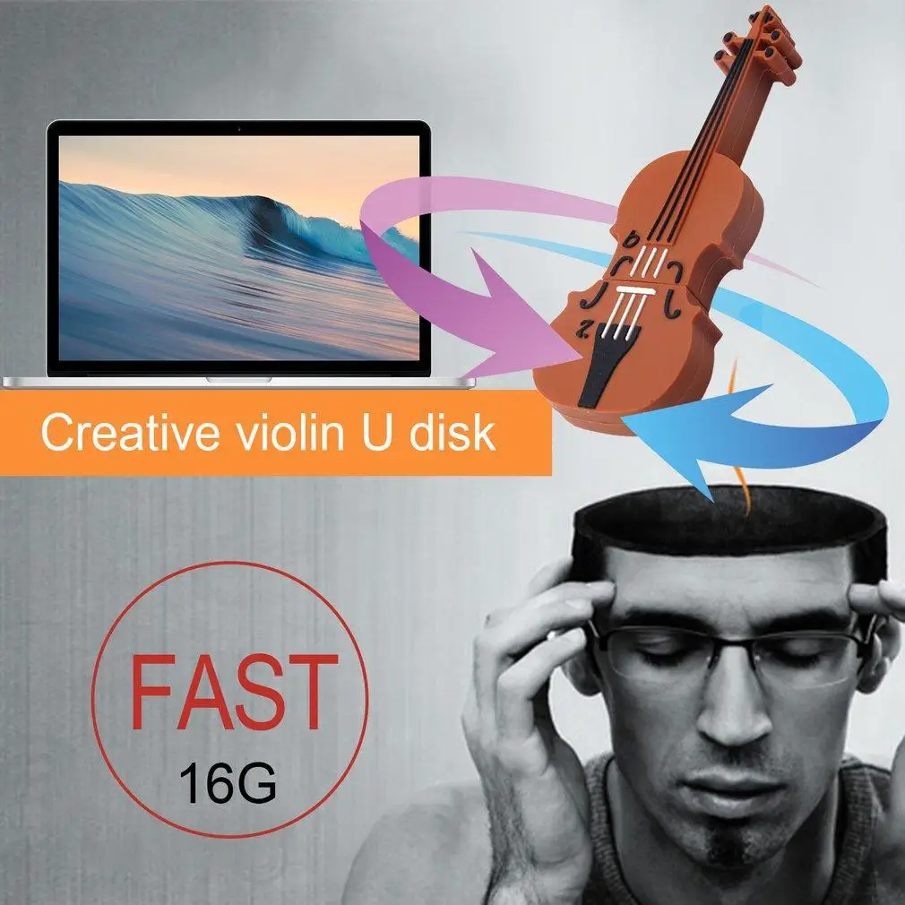Необычная музыкальная скрипка 16 Гб модель USB 2 0 флэш-память большой палец палка