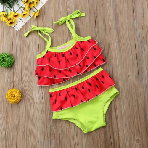 Милый комплект бикини для маленьких девочек с рисунком арбуза из 2 предметов