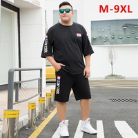 summer shorts white red tracksuit men tee shirt homme plus size 6xl 7xl 8xl 9xl mens clothing 2 two piece set boys sets clothes