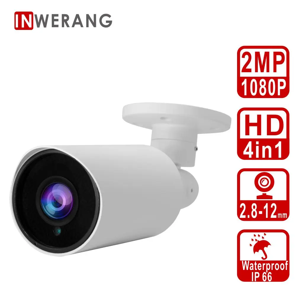 Inwerang HD 2MP 4in1 пуля камера безопасности 2 8 12 мм Ourdoor/Крытый варифокальный объектив