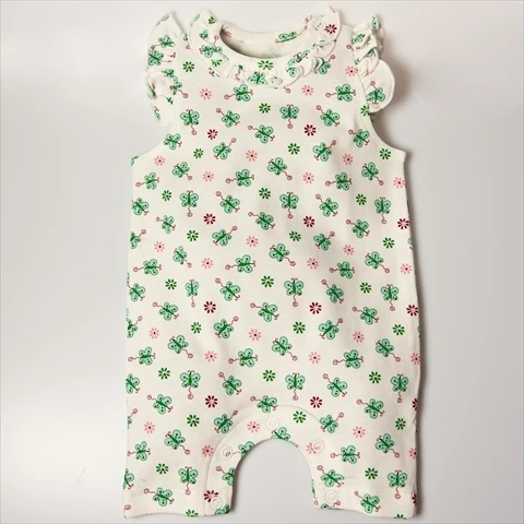 Little Ashkim BGSRKM36 Sleeveless Butterfly Romper - White with butterfly prints 3-6 months |