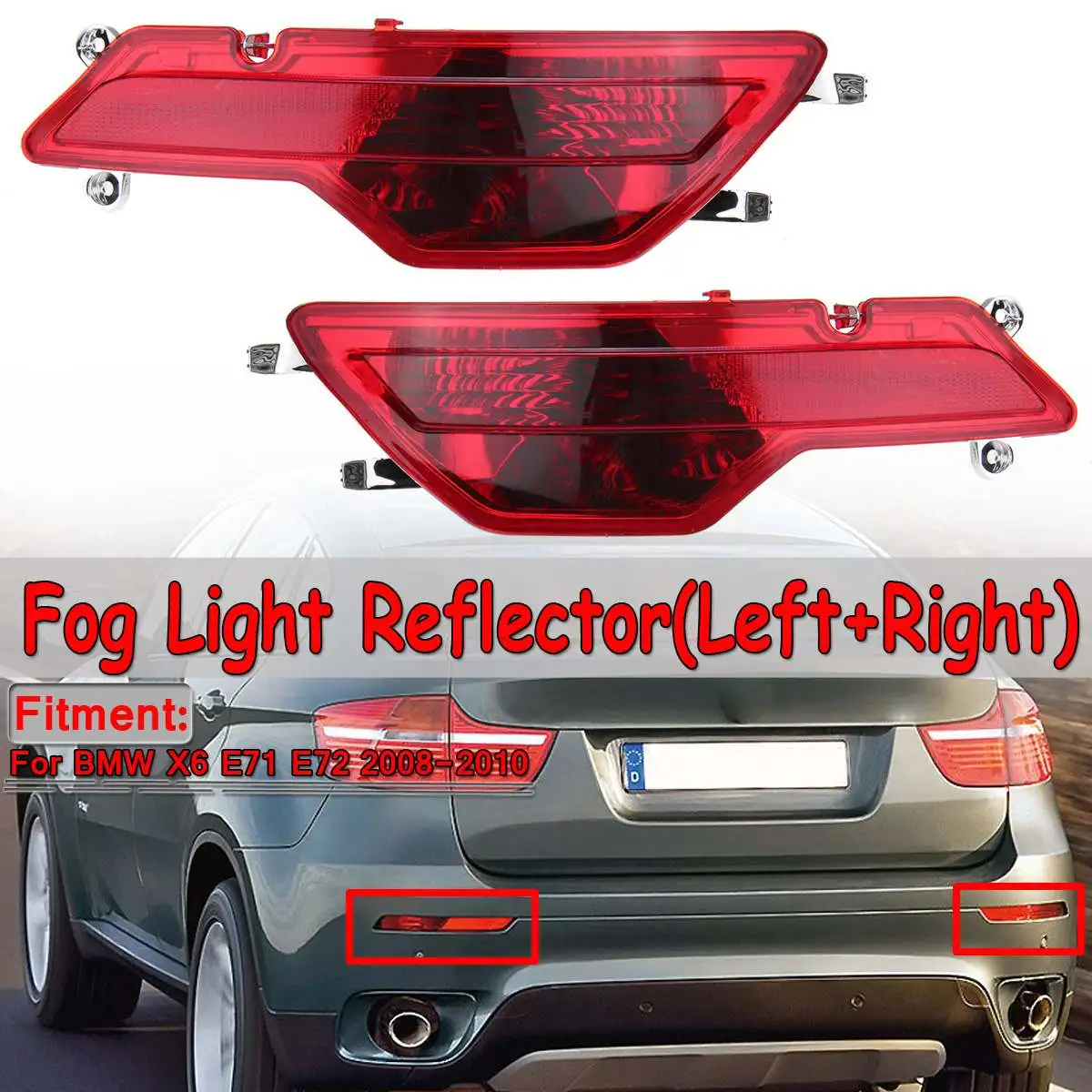 

New Left/Right Car Rear Bumper Fog Light Reflector For BMW X6 E71 E72 2008 2009 2010 63147187219 63147187220 Fog Lamp Reflector