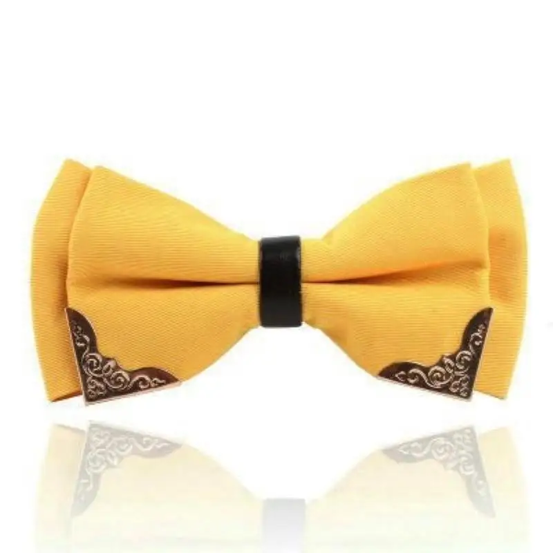 Новый мужской металлический угловой галстук-бабочка в полоску для свадебной