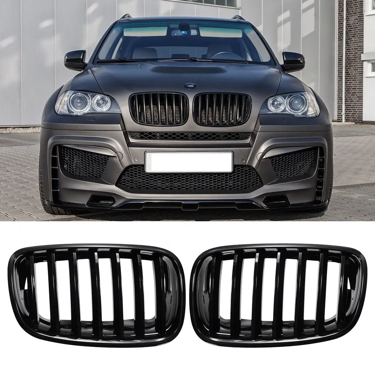 Решетка переднего бампера для BMW E70 E71X5 X6 07 2008 2009 2010 2011 2012 2013 Пара спортивных грилей