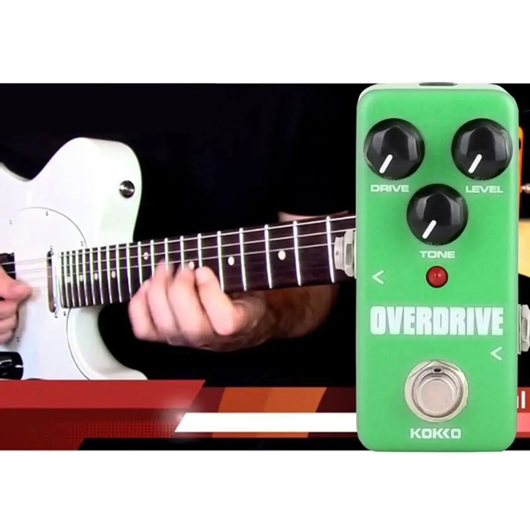 Kokko FOD3 портативный Overdrive электрогитары DC адаптер педаль эффектов квадратный