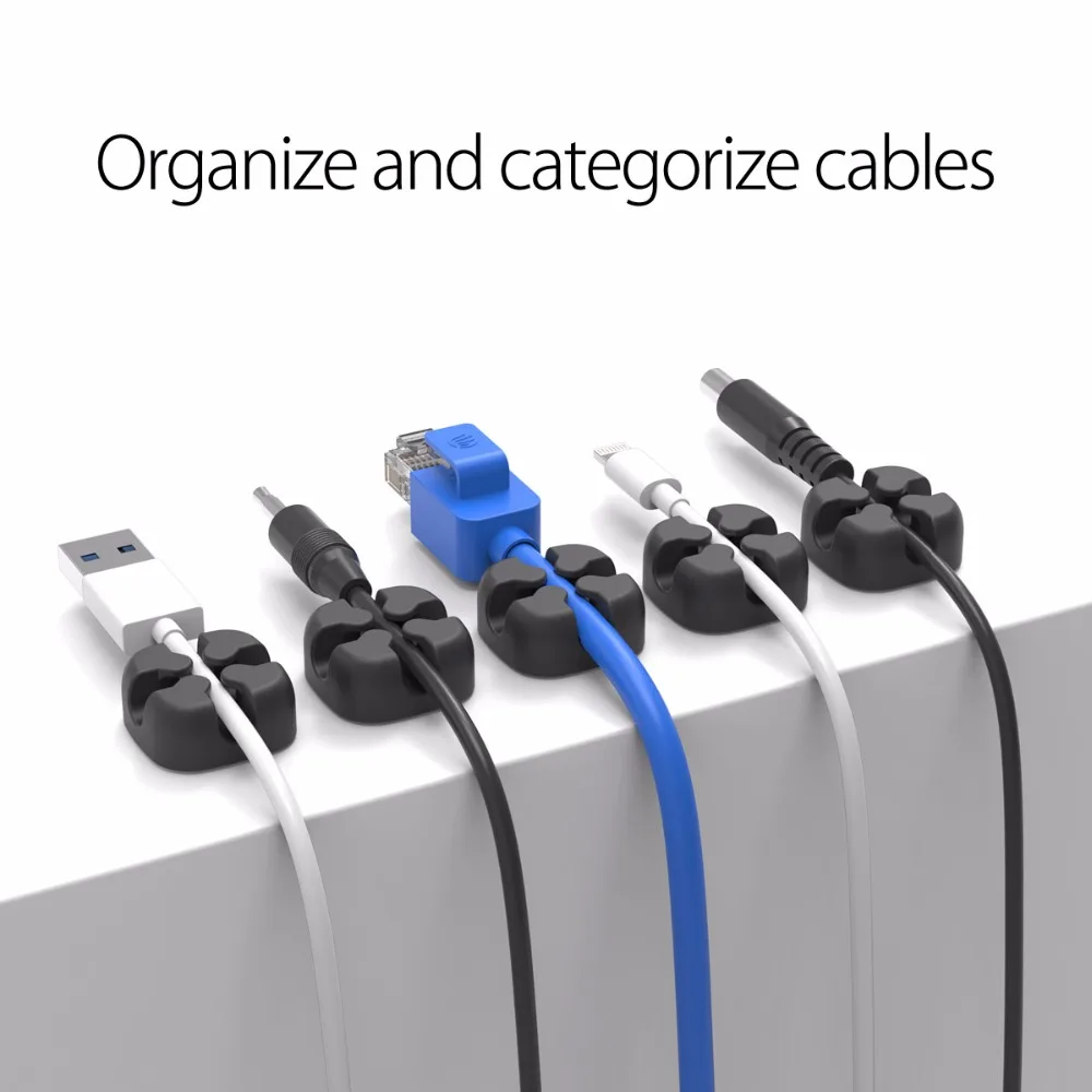 DISOUR-organizador de cables de 8 piezas para auriculares, Clip Protector de Cable...