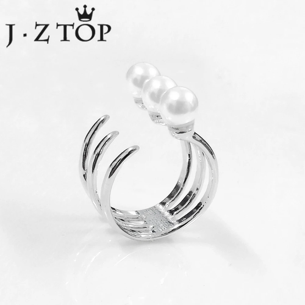 JZTOP роскошное многослойное кольцо с искусственным жемчугом для женщин тонкое