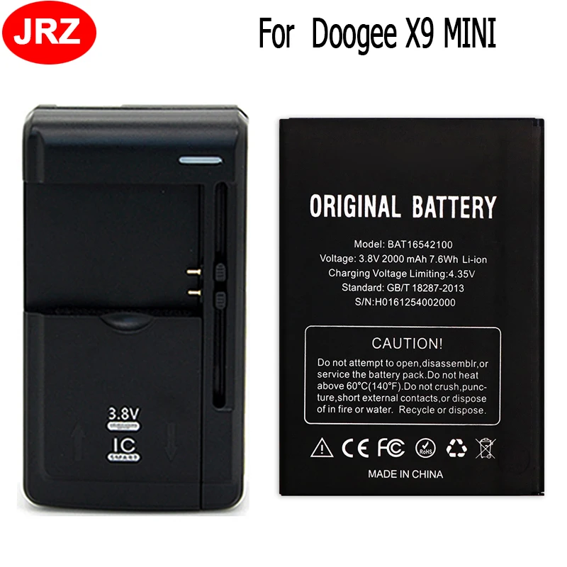 

2PCS 2000mAh For Doogee X9 MINI Battery 5.0inch BAT16542100 +Universal Charger