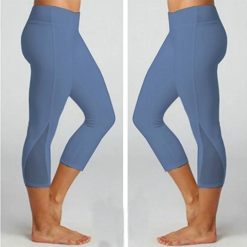 Однотонные штаны для йоги сетчатые спортивные сексуальные колготки спортзала