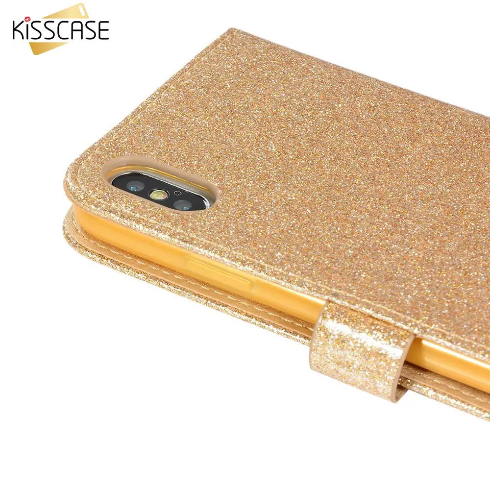 KISSCASE Gillter кожаный чехол для телефона Samsung Galaxy S8 S9 Plus Note 8 9 S7 Edge Чехлы A5 A6 A7 A8 A9 2017