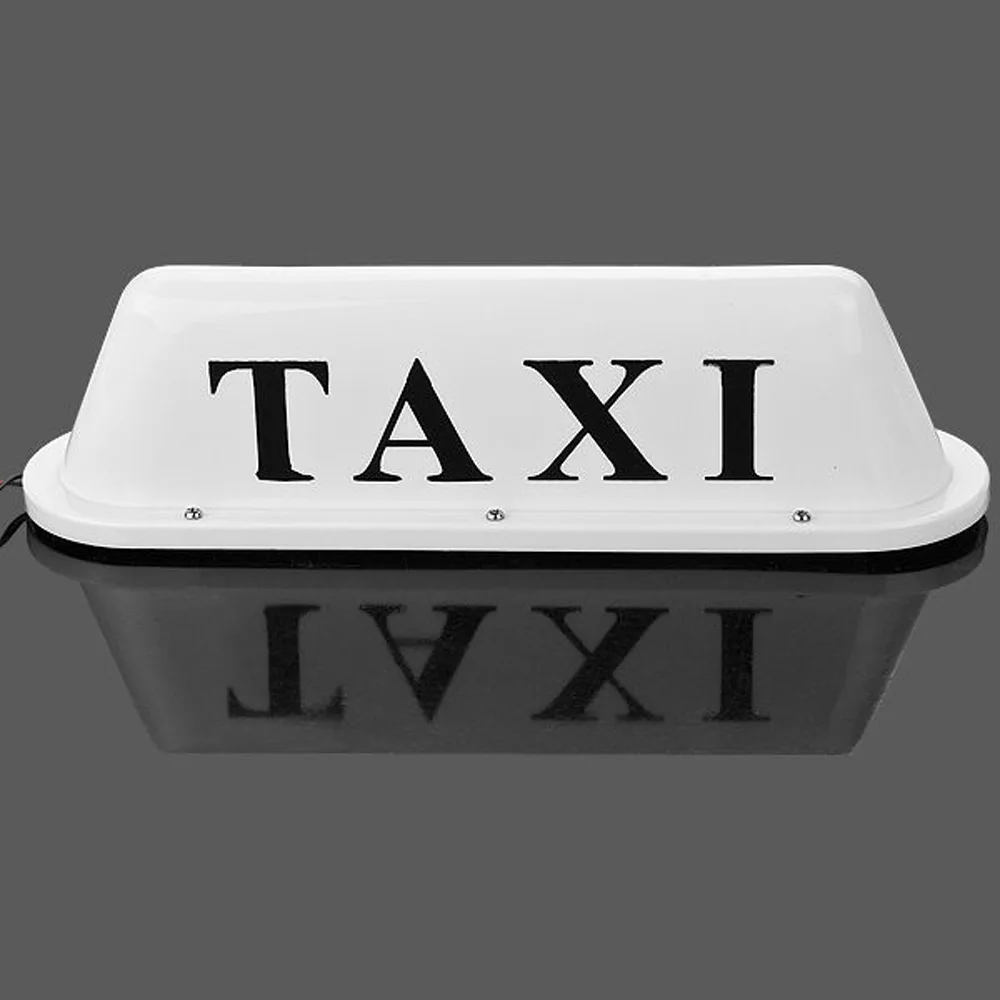 1pcs 35*9.3*10.3cm White High Quality PVC Taxi Sign Lights DC 12v LED CAB Print ''taxi'' on both sides | Автомобили и