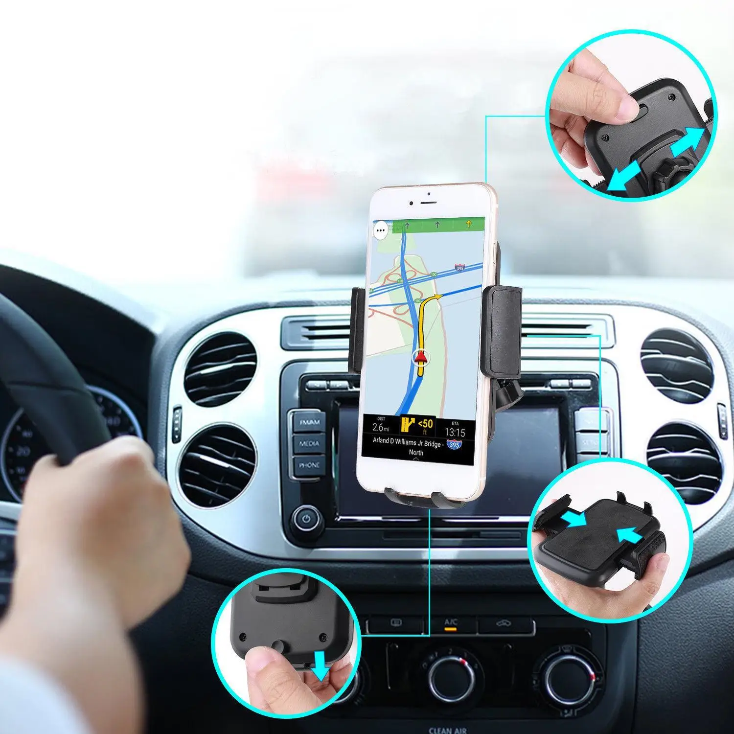 Универсальный автомобильный держатель для телефона на 360 градусов в автомобиле CD