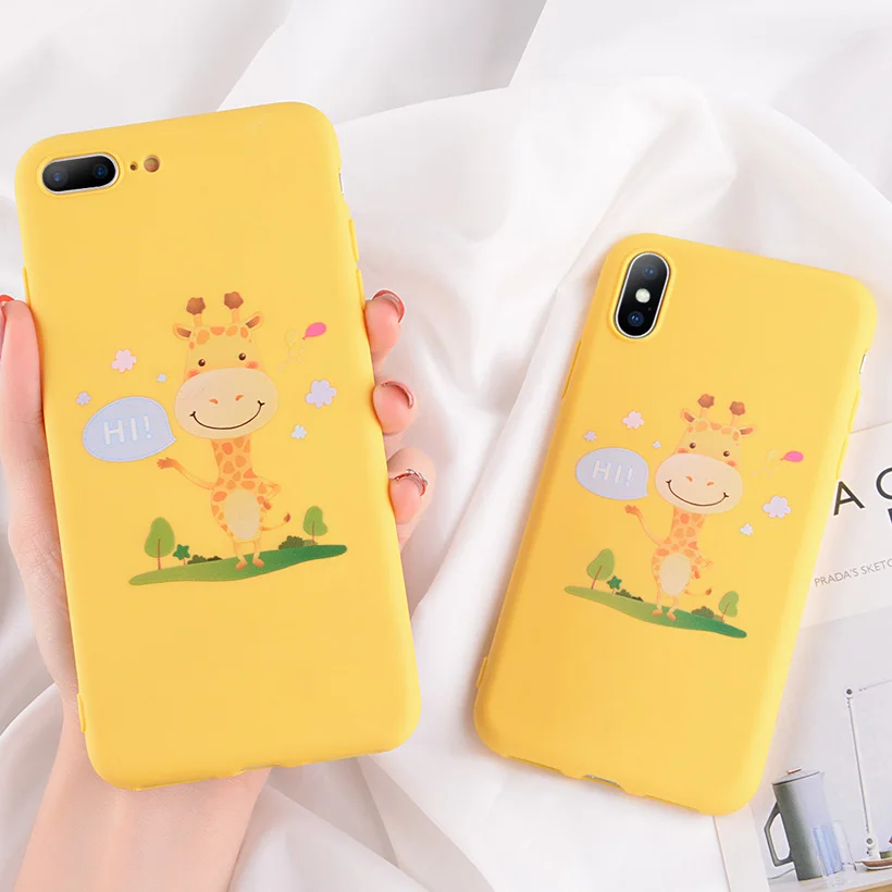 USLION Забавный мультфильм Жираф телефонные чехлы для iPhone XS MAX X 8 7 6 6S Plus 5 5S SE