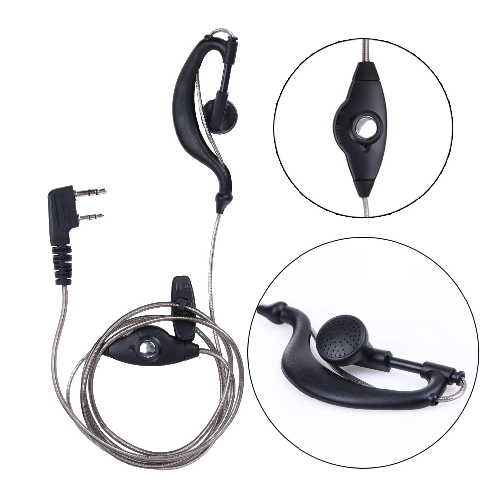 Черный 2 Pin микрофон PTT гарнитура для Kenwood радио куаншенг Puxing WOUXUN HYT TYT TH Baofeng UV5R