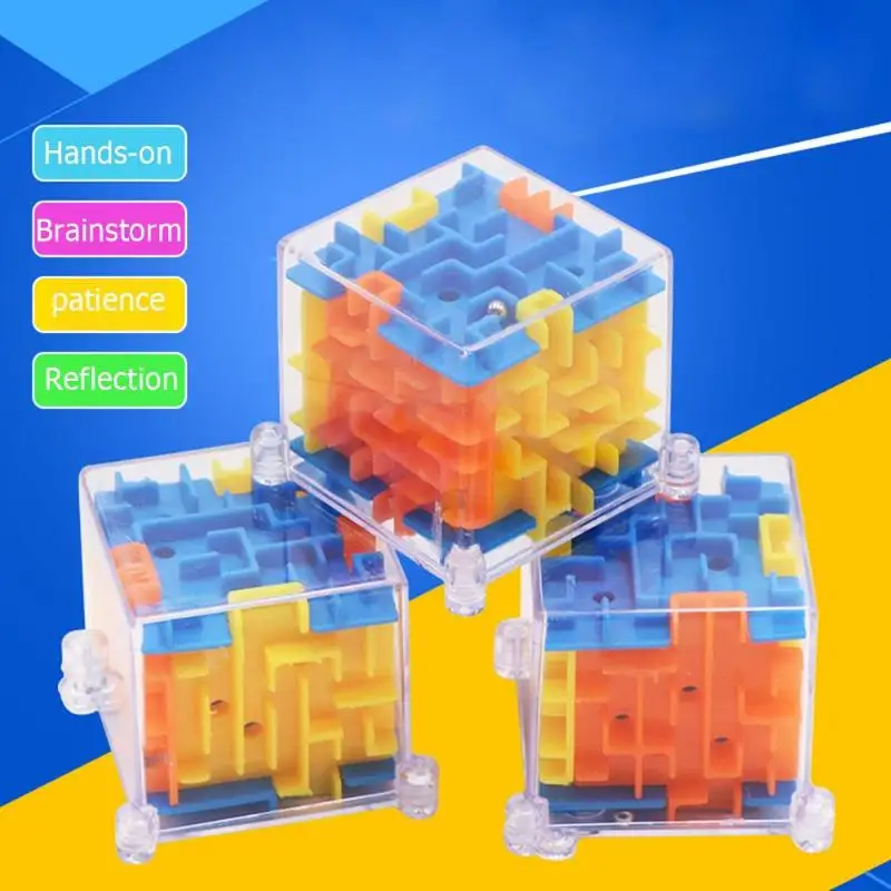 3D кубик головоломка Лабиринт игрушка ручная игра чехол коробка забавная мозга