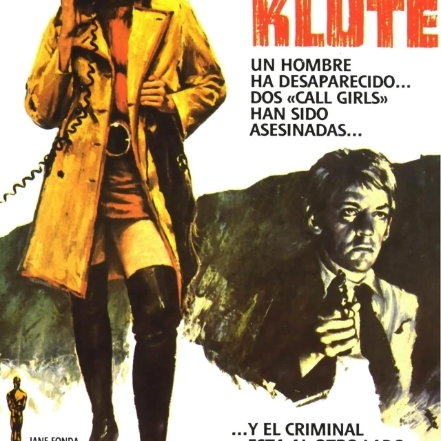 Klute L-R: Джейн Фонда Дональд Сатерленд на испанский плакат Art 1971 фильм Masterprint (24x36) |