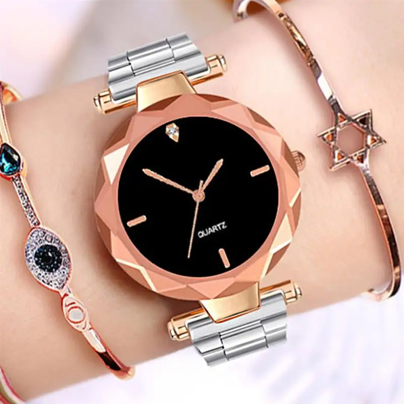 Reloj Mujer модные женские часы роскошные из нержавеющей стали набор для отдыха