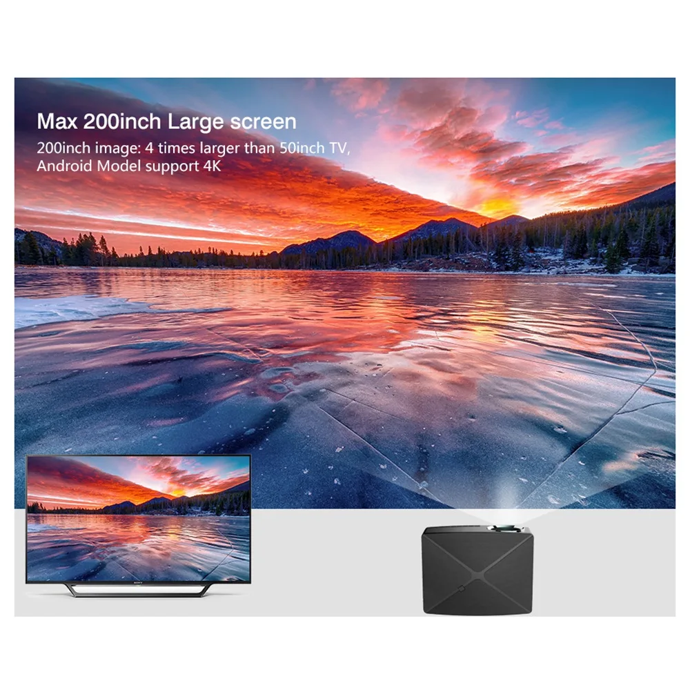 C80Up Portable Led Mini Projector Optional Wifi Android Bluetooth Hdmi Usb Home Theater Video Game Beamer(Eu Plug)Bu | Электроника