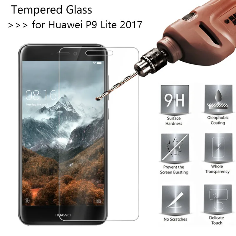 9H Tempered Glass For Huawei P9 Lite 2017 2.5D Toughened protective film P9Lite Screen Protector for huawei P 9 | Мобильные телефоны