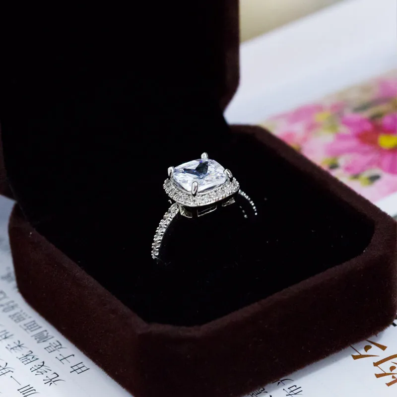 Huitan New Engagement Ring Classic Jewelry Design Bright Square CZ Sweet Romantic Wedding Rings for Women Party Accessories | Украшения и