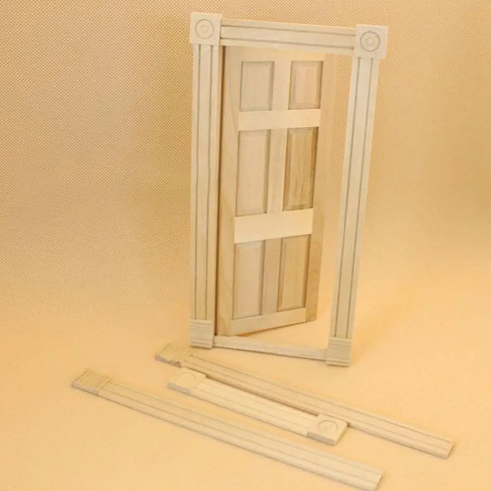 Мини вилла деревянная дверь для 1:12 Кукольный дом DIY аксессуары |