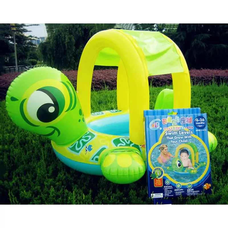 Милая Детская Надувная черепаха тент для плавания круг в бассейне сиденье лодка