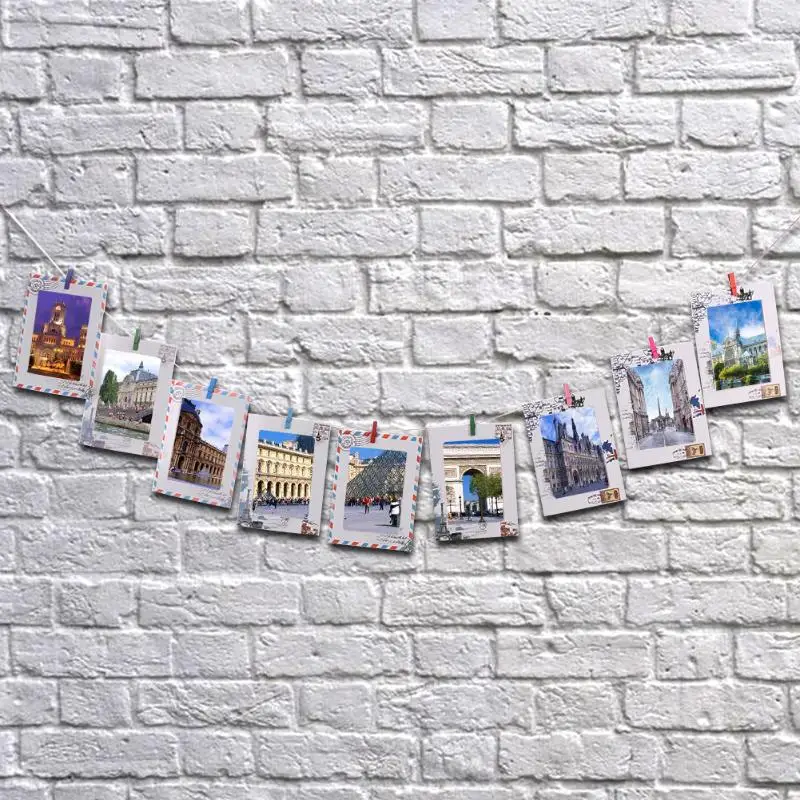 DIY Фотофон креативный почтовый штамп в стиле ретро бумажный подвесной альбом