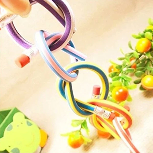 70 Pack - Soft Flexible Bendy Pencils 6 Assorted Colours perfect for Classrooms Prizes Party Gift Bag Fillers and More | Канцтовары для