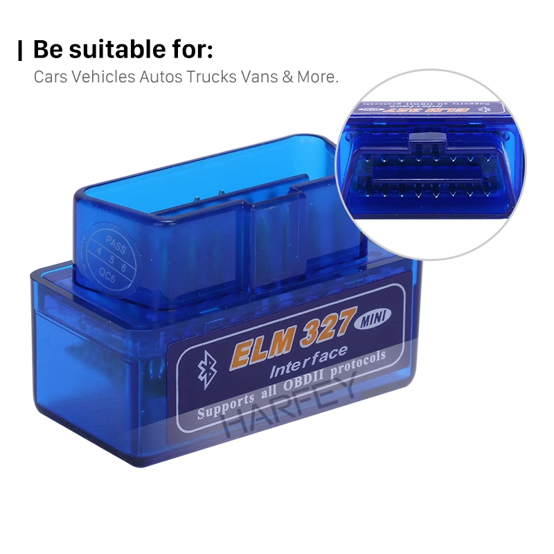 Диагностический сканер Harfey OBD OBD2 Mini ELM327 V1.5 с Bluetooth диагностический для VW Chrysler Ford
