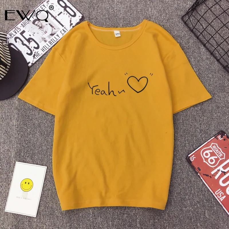 EWQ 2019 летние новые женские футболки на любой вкус с коротким рукавом Повседневная
