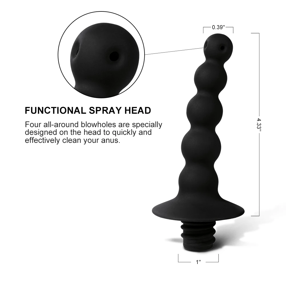 Utimi Silicone 5 Beads Anal Plug Probe Douche Cleaner Syringe Enemator Bulb Sexy Toy |