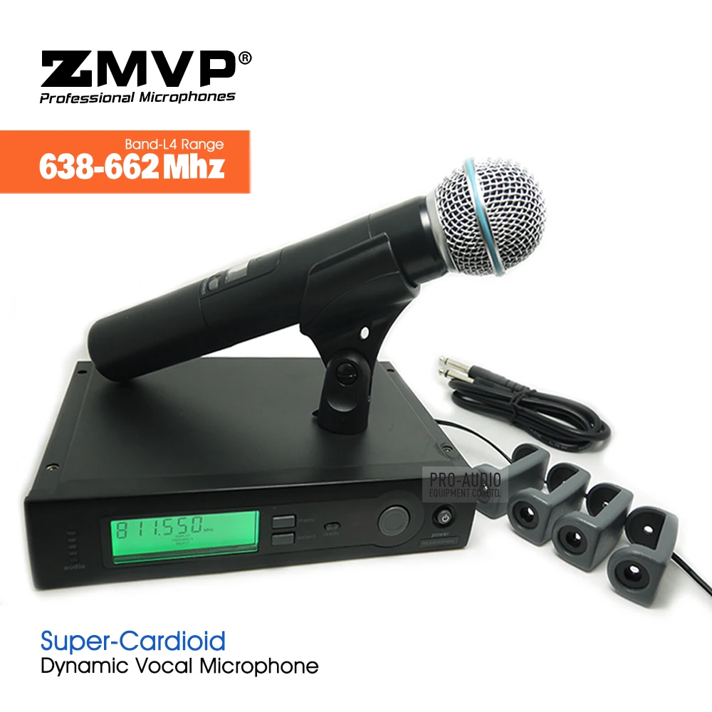 

UHF Professional SLX24 BETA 58 Wireless Microphone Cordless Karaoke System With 58A Handheld Transmitter Band L4 638-662Mhz