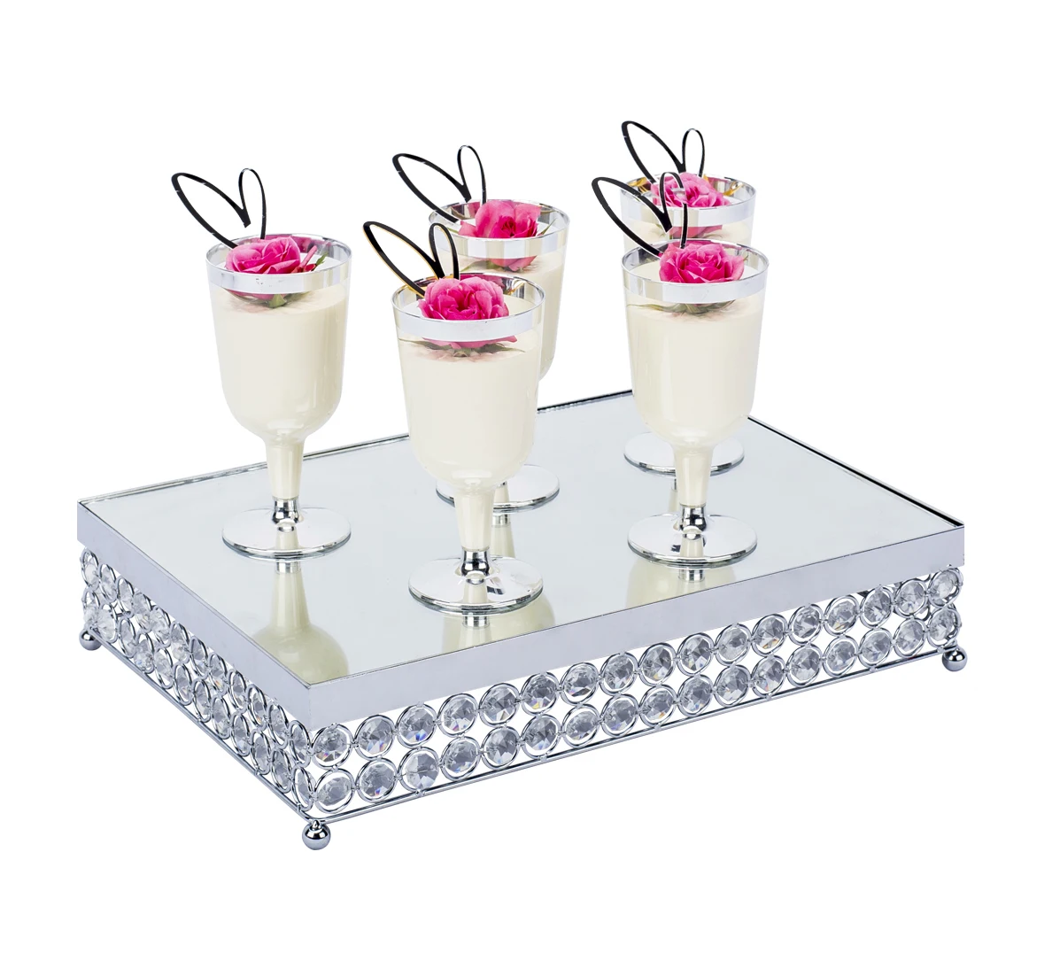 

Silver Cake Tray Mirror Surface Cake Stand For Use Cake Disc Cake Frame Cosmetics Jewelry Accept Disc