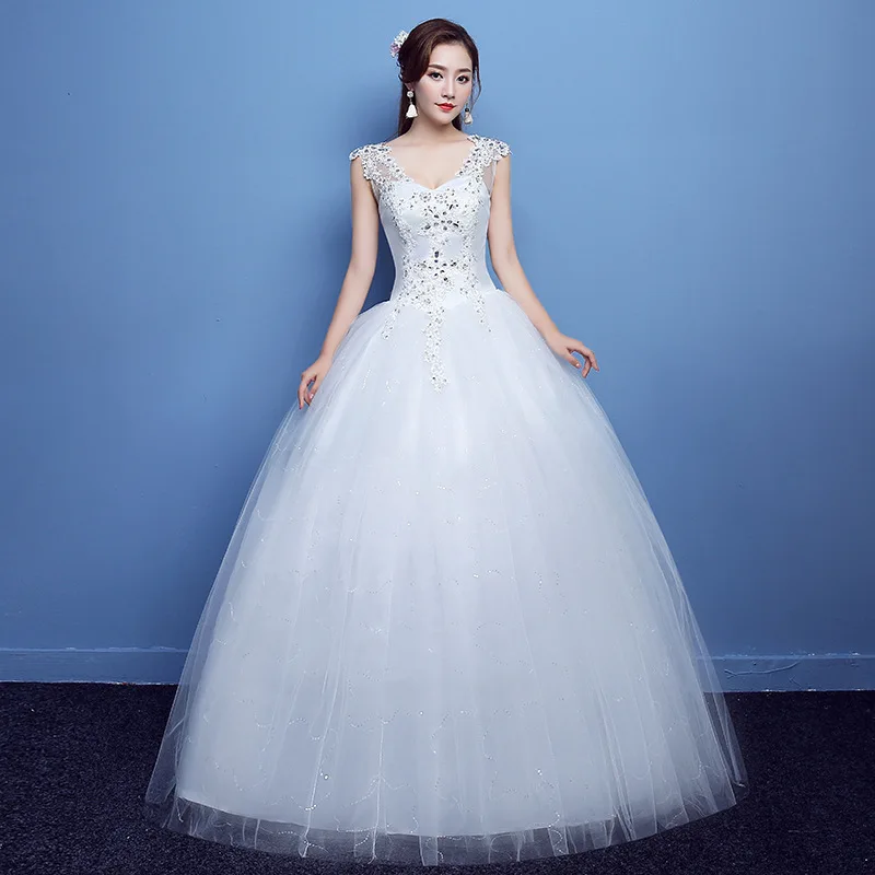 Fashion Simple 2018 Cheap Wedding Dresses Bride Dress Plus Size Pregnant Sequined Lace Appliques Sleeveless Vestido De Noiva | Свадьбы и