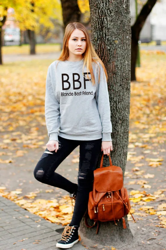 BBF лучший друг 2019 женский спортивный свитер дышащая свободная Спортивная