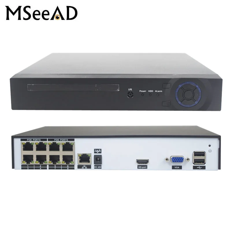 8CH 4CH 1080P 48В POE NVR комплект системы видеонаблюдения XMEYE 802.3af P2P ONVIF сетевой