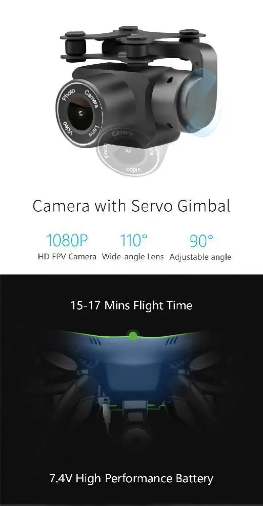 Квадрокоптер LeadingStar GW83 GPS Wi Fi 1080P с камерой HD RC FPV в реальном