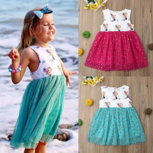 2019 Toddler Beach Dress Kids Baby Girls Mermaid Sequins Party Pagenat Princess Gown Tutu Summer Children Sundress | Детская одежда и