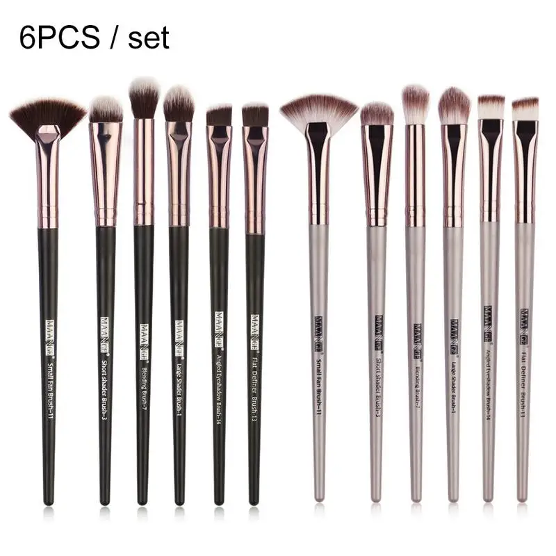 

6 шт., набор кистей для макияжа глаз, мягкие тени для век, подводка для глаз, смешивание, кисть для бровей, красота, макияж, косметические инстр...