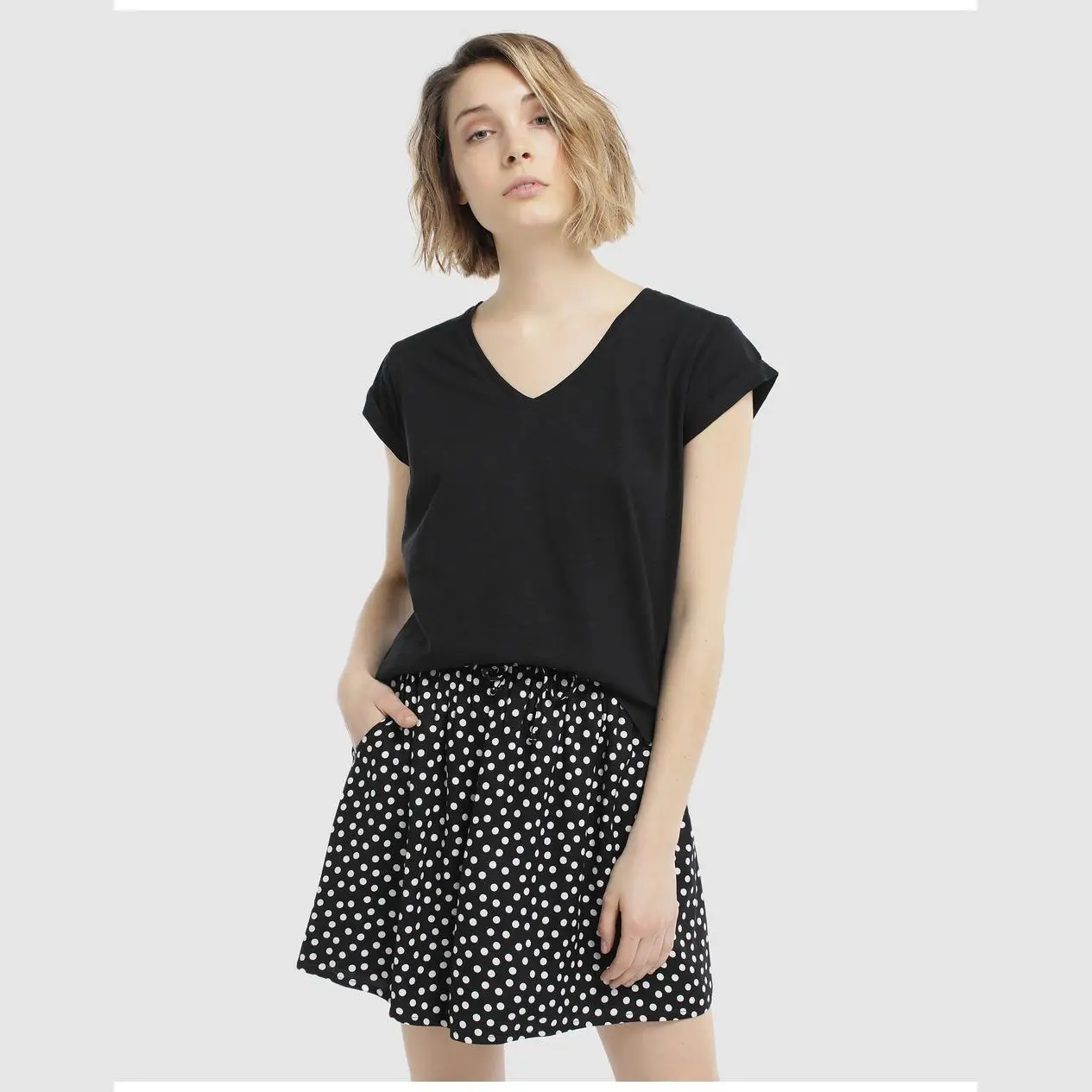 Единица женщина хлопок рубашки и BLOUSES T SHIRT блок Основной пик| |
