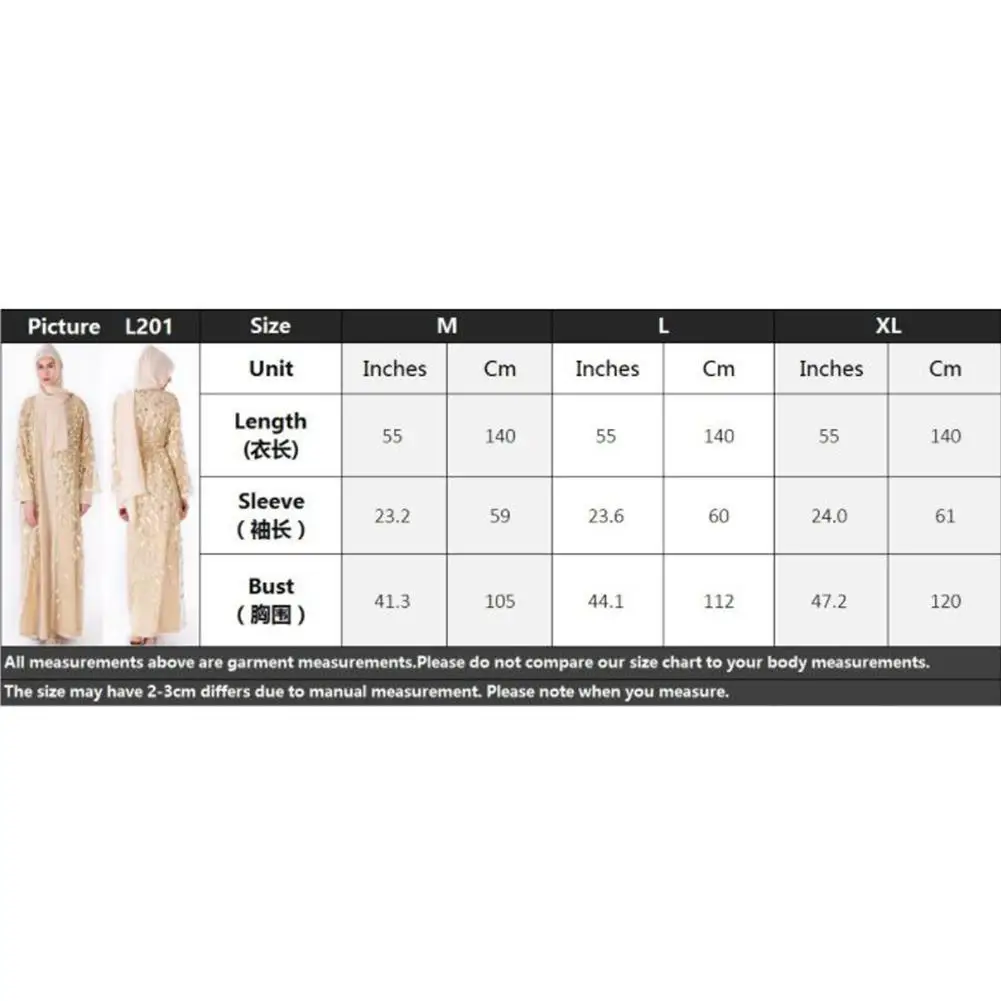 

MISSKY Women Muslim Cardigan Sequin Embroidery Lace Seamless Coat