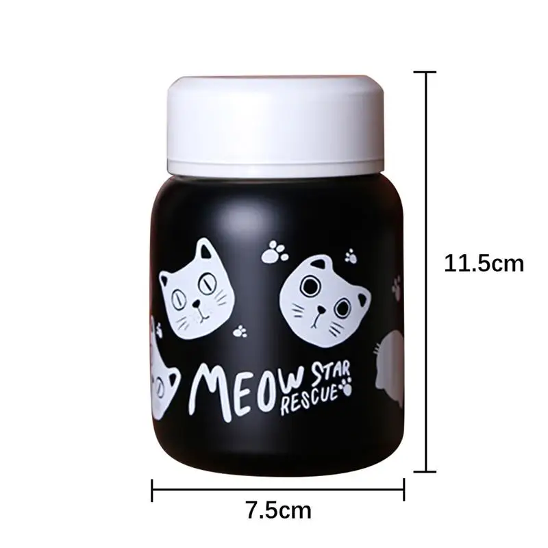 Long-Lasting Thermos Cup Cute Cartoon Black And White Cat Couple Mugs Fashion Students Personality Simple Water With Lid | Дом и сад