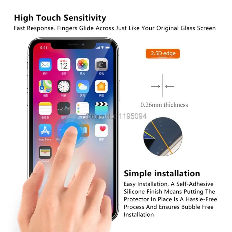 Полное покрытие закаленное стекло для iPhone X XS 11 Pro Max XR 7 8 Защита экрана 6 6S Plus 5 5S