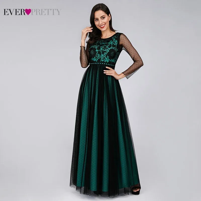 Винтажное кружевное платье для матери невесты А-силуэт с круглым вырезом длинный