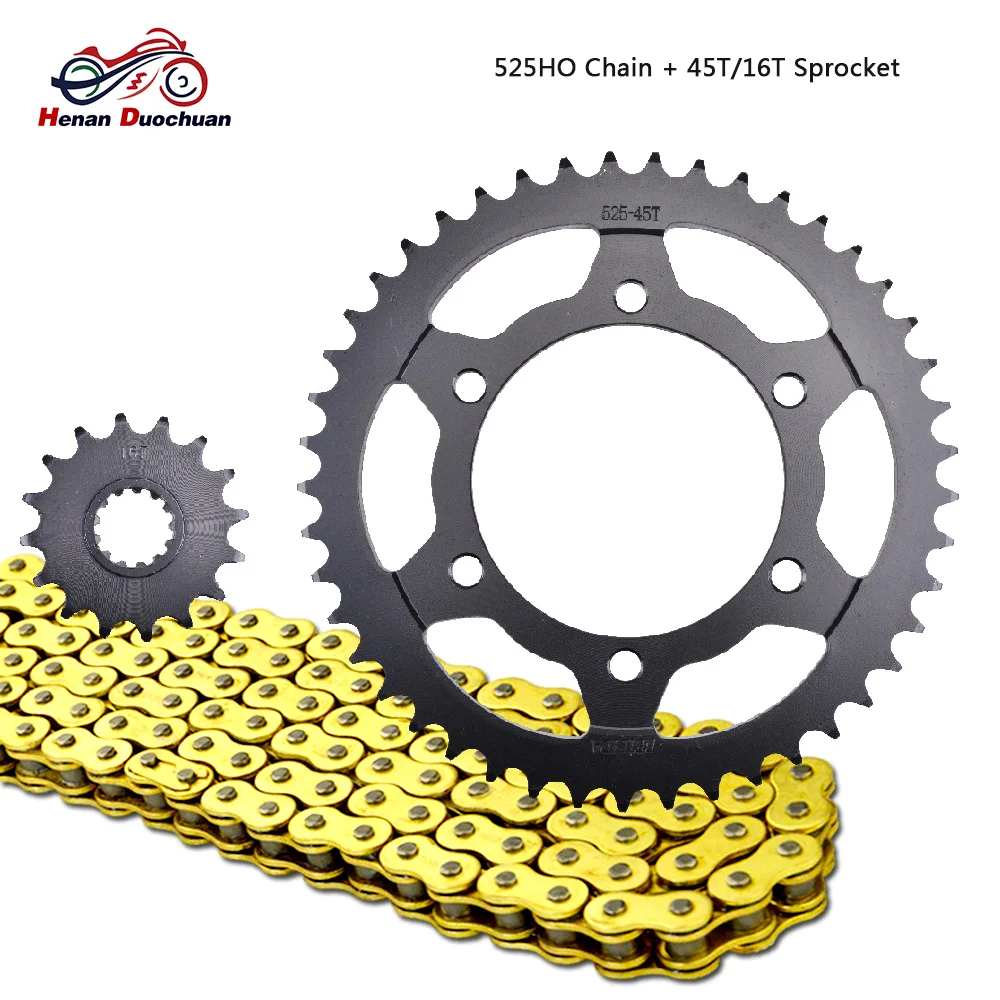 Цепь для мотоцикла 525 16T 45T 48T передняя и задняя звездочки Yamaha MT09 MTN850 SP SR Street Rally / Sport