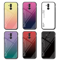 huawei mate 20 lite case tempered glass cover for huawei mate 20lite colored glass back cover with soft frame for mate20 lite