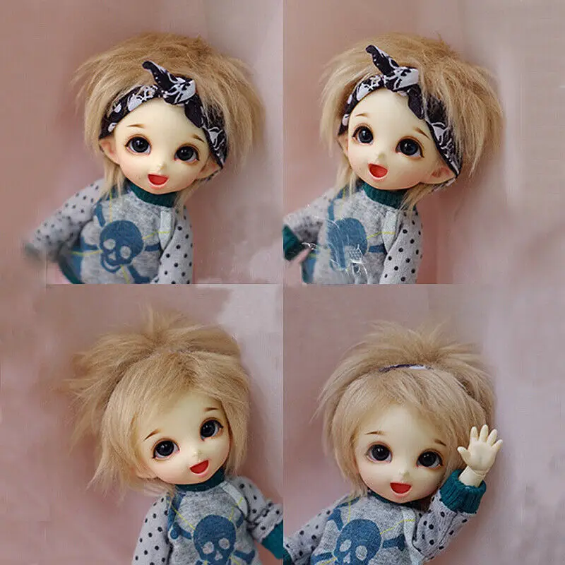 [Wamami] льняной/светло-коричневый короткий шерстяной парик 1/12 Pukifee Ae Lati BJD Dollfie 9-10 см |