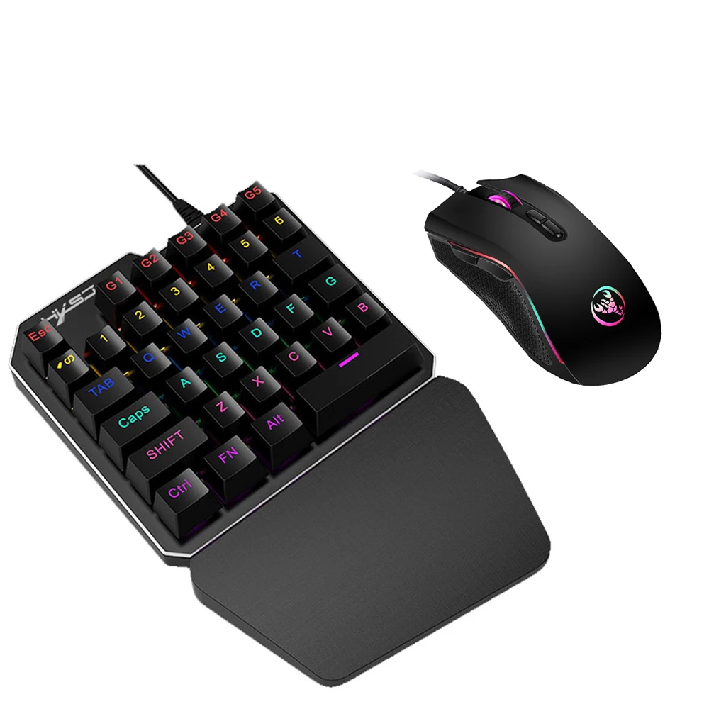 HXSJ J100 + A869 Набор клавиатуры и мыши 35 клавиш Mini USB Проводная 3200 точек/дюйм 7 кнопок